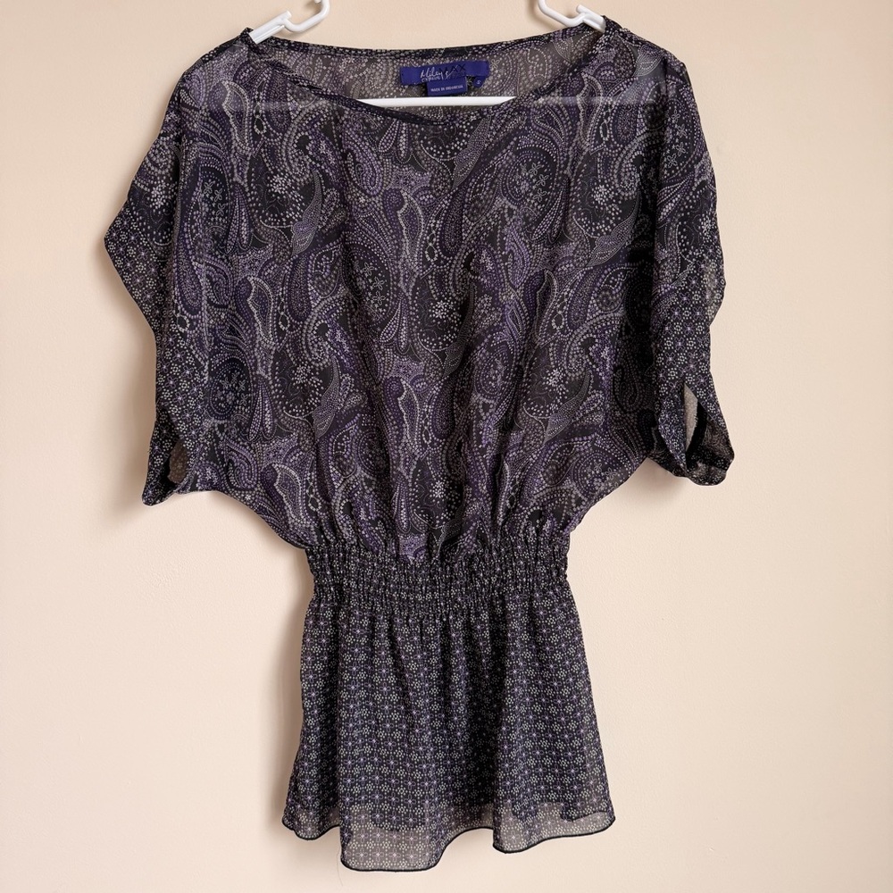 Miley Cyrus & Max Azria Black Paisley Blouse